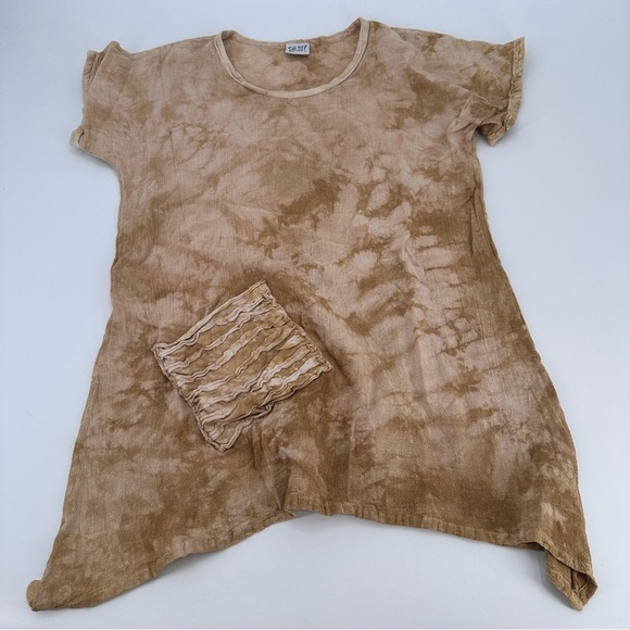 Oh My Gauze 100% Cotton Lagenlook Tie Dye Tunic Top Shirt Small - Picture 1 of 5